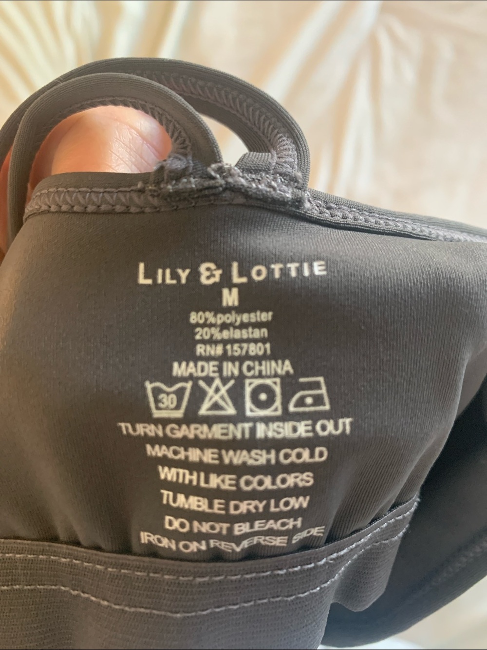 Lily & Lottie Charcoal Strappy Crop Tank Top - Picture 3 of 3